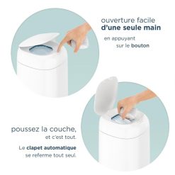 Angelcare Couche | Starter Pack Dress Up + 3 Recharges - Laquee Blanche