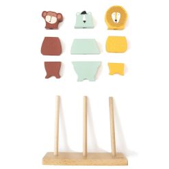 Trixie Baby Mes Premiers Jouets | Puzzle Animaux A Empiler En Bois