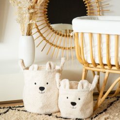 Childhome Rangement | Panier Moyen - Teddy Ecru