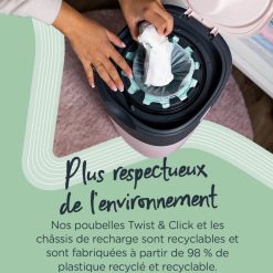 Tommee Tippee Couche | Poubelle A Couches Twist & Click - Blanc