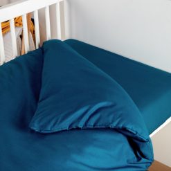 Kadolis Literie Bebe | Housse De Couette En Coton Bio Bleu Nuit - 100 X 140 Cm