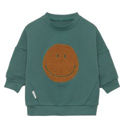 LÄSSIG Haut Bebe | Sweat Little Gang Smile Vert Ocean - 1/2 Ans