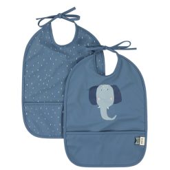 Trixie Baby Bavoir | Lot De 2 Bavoirs Impermeables - Mrs. Elephant