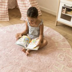 Lorena Canals Decoration | Tapis Lavable Abc Rose Et Blanc - O 150 Cm