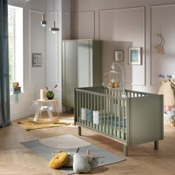 Sauthon Meuble Bebe | Little Big Bed Evolutif Eleonore Kaki - 70 X 140 Cm