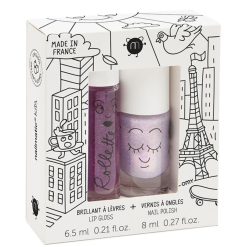 Nailmatic Deguisement & Maquillage | Coffret Vernis A Ongles Biosource Et Brillant A Levres - Lovely City