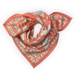 Apaches Foulards | Small Foulard Manika Coeur - Papaya