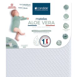 Candide Literie Bebe | Matelas Aloe Vera Dehoussable - 60 X 120 Cm