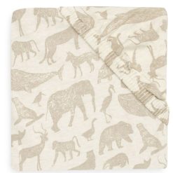 Jollein Literie Bebe | Drap Housse Berceau Animals Nougat - 40/50 X 80/90 Cm