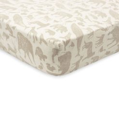 Jollein Literie Bebe | Drap Housse Berceau Animals Nougat - 40/50 X 80/90 Cm