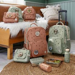 LÄSSIG Bagagerie Enfant | Valise A Roulette Happy Prints - Caramel