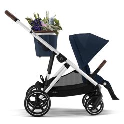 Cybex Poussette Citadine | Poussette Evolutive Gazelle S Chassis Silver - Ocean Blue