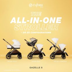 Cybex Poussette Citadine | Poussette Evolutive Gazelle S Chassis Silver - Ocean Blue