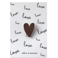 Atelier Wagram Pin'S Et Colliers | Pin'S Carte Love - Chocolat