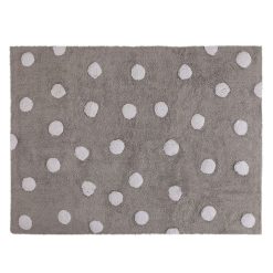 Lorena Canals Decoration | Tapis Lavable Polka Dots Gris Et Blanc - 120 X 160 Cm