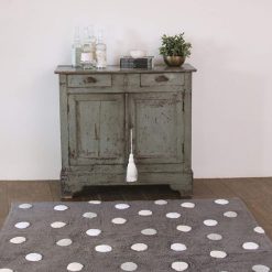 Lorena Canals Decoration | Tapis Lavable Polka Dots Gris Et Blanc - 120 X 160 Cm