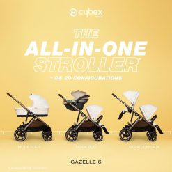 Cybex Poussette Citadine | Poussette Evolutive Gazelle S Chassis Taupe - Sky Blue