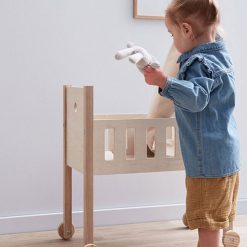 Kid's Concept Mes Premiers Jouets | Lit Pour Poupees Avec Set De Lit - Nature