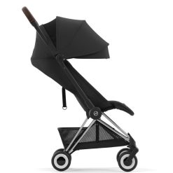 Cybex Poussette Compacte | Poussette Ultra-Compacte Coya Chassis Chrome - Sepia Black