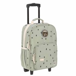 LÄSSIG Bagagerie Enfant | Valise A Roulette Happy Prints - Olive