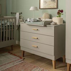 Vox Meubles Meuble Bebe | Commode Et Plan A Langer Lounge - Gris