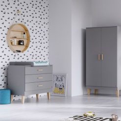 Vox Meubles Meuble Bebe | Commode Et Plan A Langer Lounge - Gris