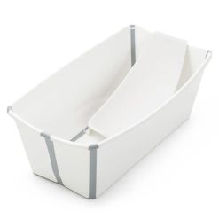 Stokke Baignoire | Bundle Baignoire Pliable Flexi Bath Et Transat De Bain Flexi Bath - Blanc