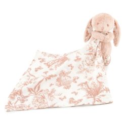 Tartine et Chocolat Doudou | Doudou Augustin Le Lapin - Toile De Jouy Rose Peche