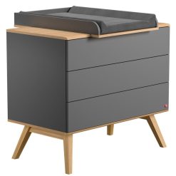 Vox Meubles Meuble Bebe | Commode Et Plan A Langer Nature - Gris