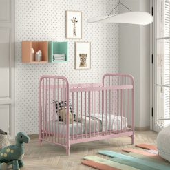 JAXX Meuble Bebe | Lit Bebe Reglable Bronxx Misty Pink Mat - 60 X 120 Cm