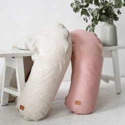 BÉABA Allaitement | Coussin D'Allaitement Big Flopsy Lin - Dusty Rose