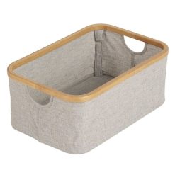 Quax Rangement | Panier En Coton Et Bambou Meuble De Bain Et Table A Langer Smart - Gris