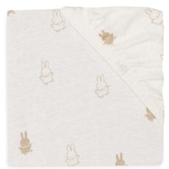 Jollein Literie Bebe | Drap Housse Berceau Happy Miffy Nougat - 40/50 X 80/90 Cm