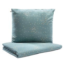 Nobodinoz Literie Bebe | Parure De Lit Himalaya Gold Confetti & Magic Green - 150 X 200 Cm