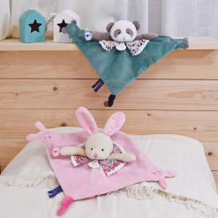 Doudou et Compagnie Doudou | Doudou Lapin Rose Avec Marionnettes A Doigt Les Petits Futes