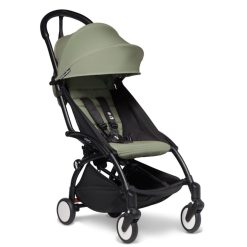 BABYZEN Poussette Combinee | Poussette Duo Yoyo Complete Chassis Noir 0+ Et 6+ Et Siege Auto Izi Go Modular I-Size Groupe 0+ Noir - Olive