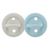 HEVEA Succion | Lot De 2 Tetines Rondes Bumi Bebe Denim & Sage - 0/3 Mois