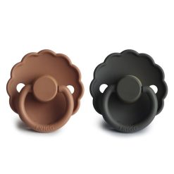 Frigg Succion | Lot De 2 Tetines Daisy Caoutchouc Graphite & Peach Bronze - 6/18 Mois