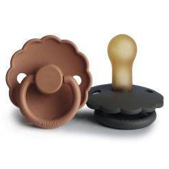 Frigg Succion | Lot De 2 Tetines Daisy Caoutchouc Graphite & Peach Bronze - 6/18 Mois