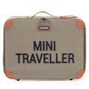 Childhome Bagagerie Enfant | Valise Mini Traveller Canvas - Kaki Et Noir