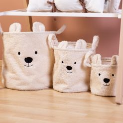 Childhome Rangement | Lot De 3 Paniers - Teddy Ecru