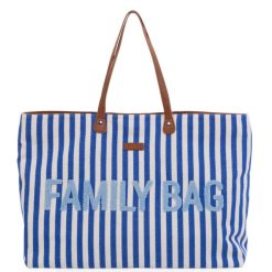 Childhome Sac A Langer | Family Bag - Rayures Bleu Electrique Bleu Clair