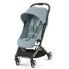 Cybex Poussette Compacte | Poussette De Voyage Ultra-Compacte Orfeo Chassis Taupe - Stormy Blue