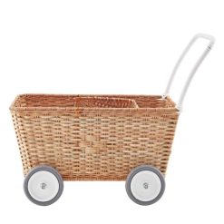 Olli Ella Mes Premiers Jouets | Landau Chariot Strolley En Rotin - Naturel