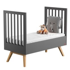 Vox Meubles Meuble Bebe | Lit Bebe Evolutif Nature Gris - 70 X 140 Cm