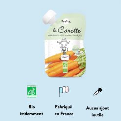 Popote Nourriture Bebe | Gourde Repas Bio Carotte - 120 G