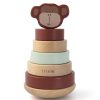 Trixie Baby Mes Premiers Jouets | Tour A Empiler En Bois - Mr. Monkey