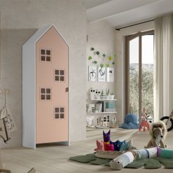 VIPACK Meuble Bebe | Armoire Casami Bruges 1 Porte - Comfy Pink