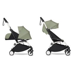 BABYZEN Poussette Compacte | Poussette Yoyo Complete Chassis Blanc 0+ Et 6+ - Olive