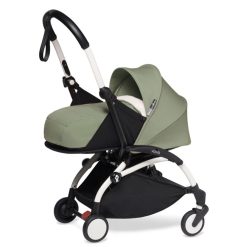 BABYZEN Poussette Compacte | Poussette Yoyo Complete Chassis Blanc 0+ Et 6+ - Olive